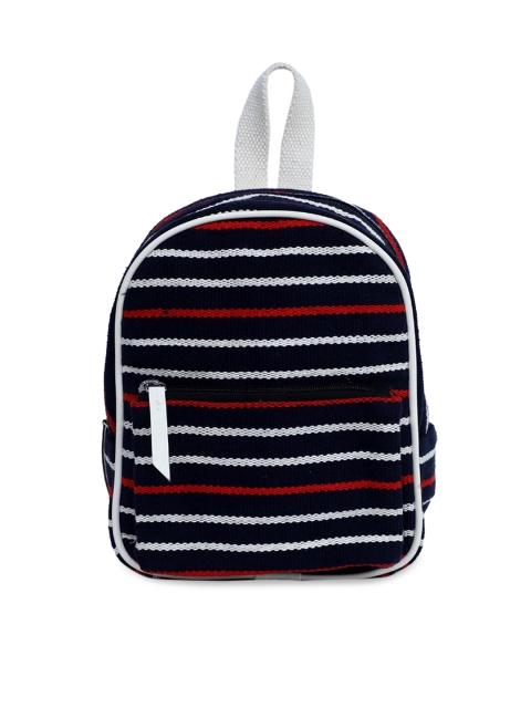 

Diwaah Women Navy Blue & White Striped Backpack