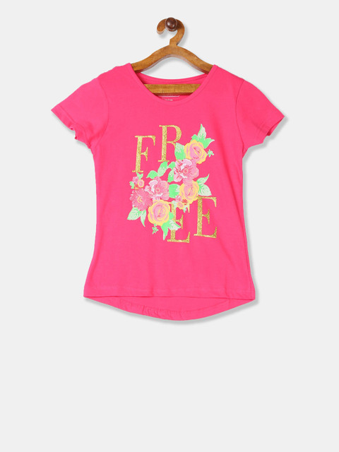 

Cherokee Girls Pink Printed Round Neck T-shirt