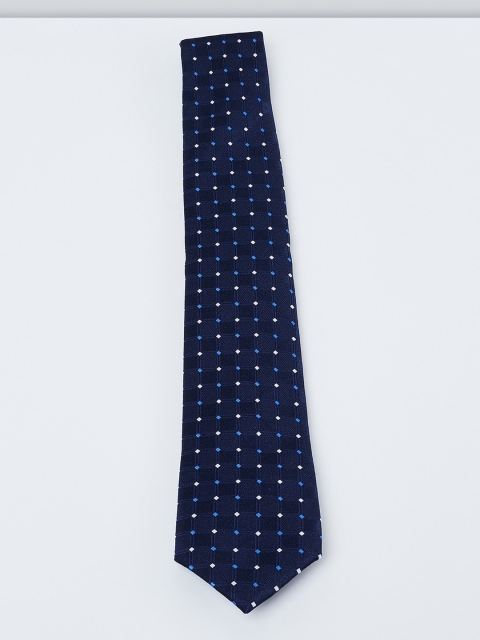 

max Navy Blue Woven Design Broad Tie