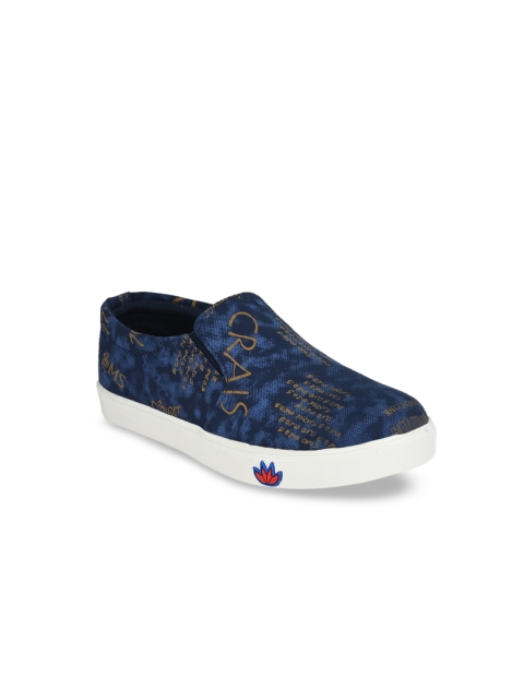 

Big Fox Boys Blue Slip-On Printed Sneakers