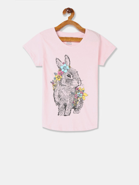 

Cherokee Girls Pink Printed Round Neck T-shirt
