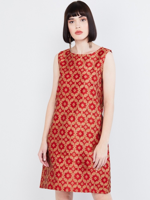 

max Women Red Printed A-Line Dress