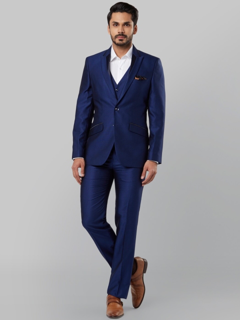 

Raymond Men Blue Self-Design Single-Breasted Formal Suit