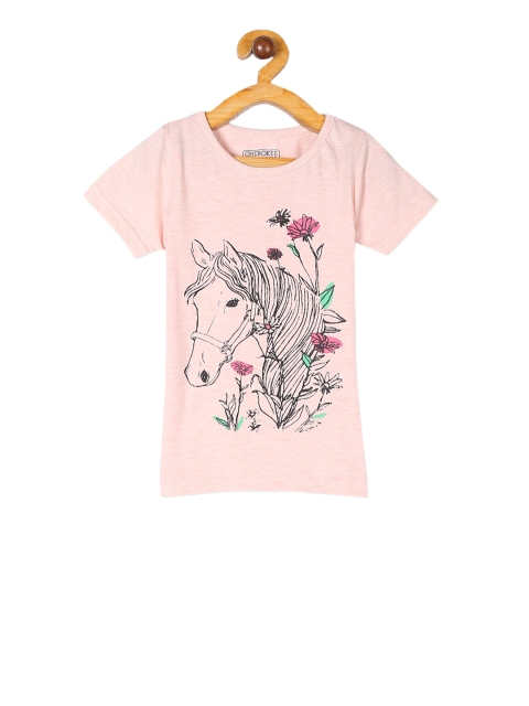 

Cherokee Girls Pink Printed Round Neck T-shirt