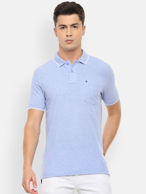 

Van Heusen Sport Men Blue Solid Polo Collar T-shirt