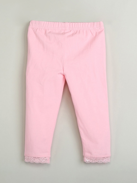 

max Girls Pink Solid Ankle-Length Leggings