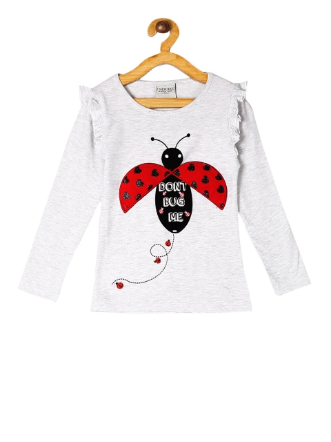 

Cherokee Girls Grey Printed Round Neck T-shirt
