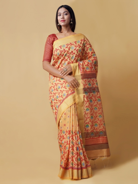 

Unnati Silks Brown & Beige Pure Cotton Woven Design Saree