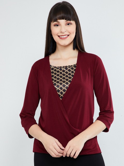 

max Women Maroon Printed Top