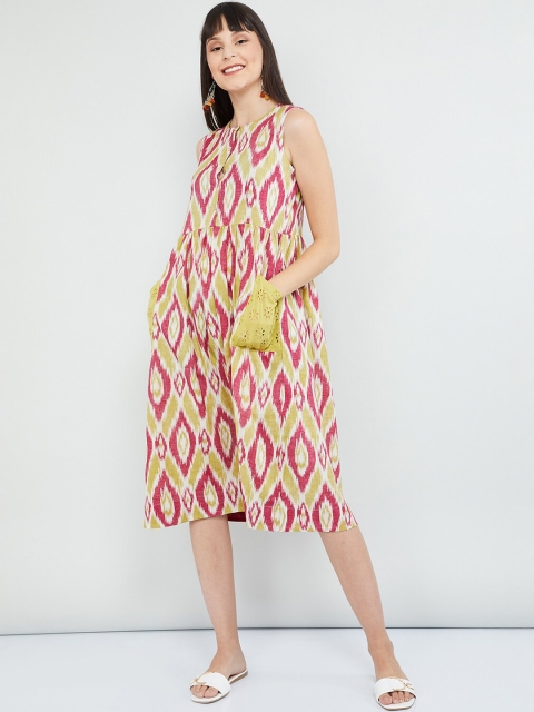 

max Women Off-White Printed A-Line Dress