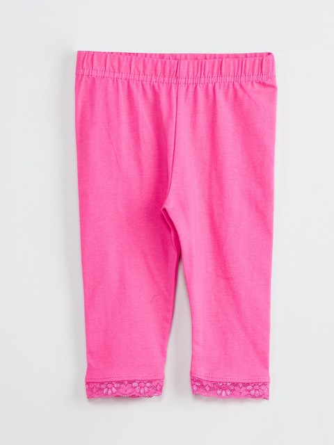 

max Girls Magenta Pink Solid Leggings