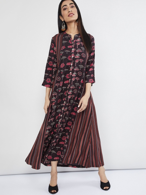 

max Women Brown Printed Maxi Dress