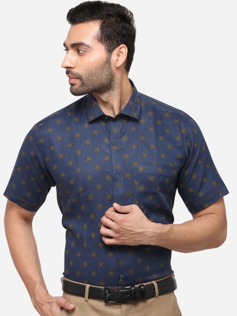 

JB STUDIO Men Blue Slim Fit Printed Formal Shirt
