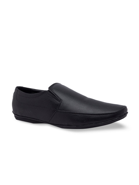 

Regal Men Black Solid Leather Formal Slip-Ons