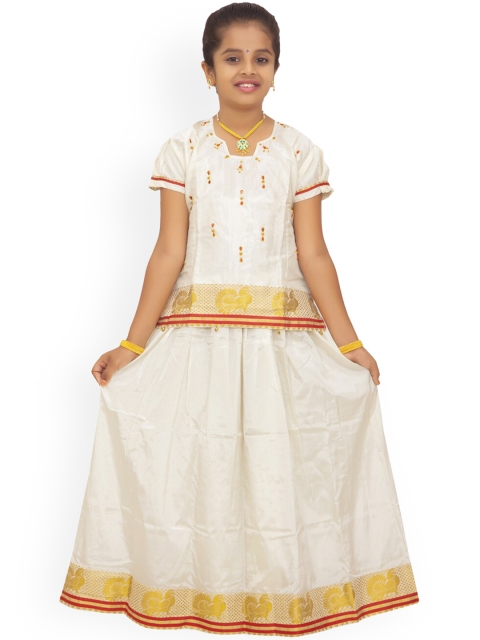 

Kanakadara Cream-Coloured Ready to Wear Pattu Pavadai