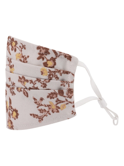 

Kazo Unisex Cream-Coloured 3Ply Ditsy Floral Printed Cloth Mask