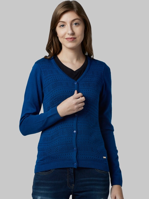 

Park Avenue Women Blue Solid Cardigan Sweater