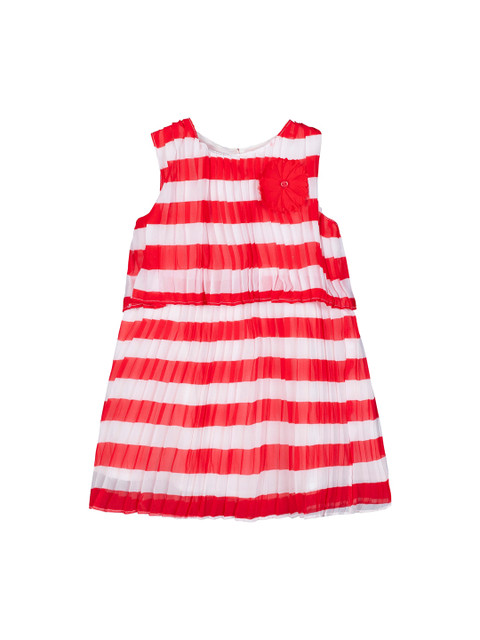 

Budding Bees Girls Red & White Candy Striped Fit and Flare Dress