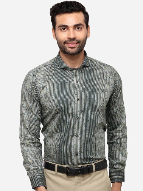 

JB STUDIO Men Green Slim Fit Printed Casual Shirt