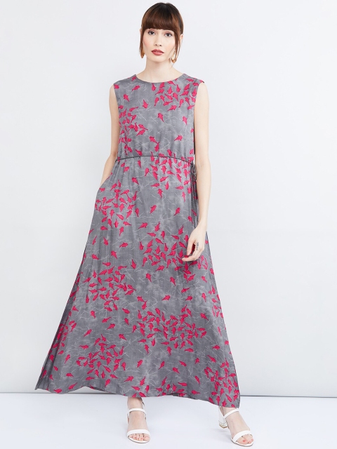 

max Women Grey Printed Maxi Dress