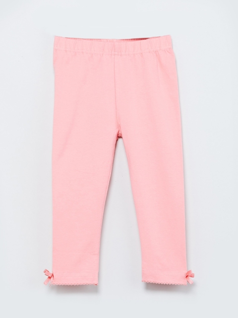 

max Girls Pink Solid Ankle-Length Leggings