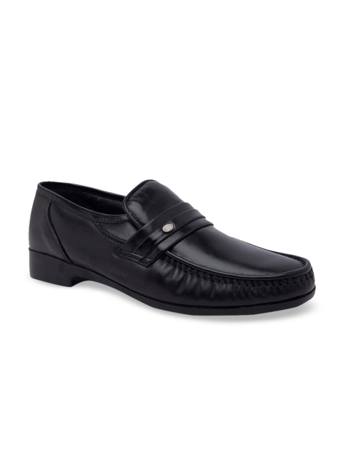 

Regal Men Black Solid Leather Formal Loafers