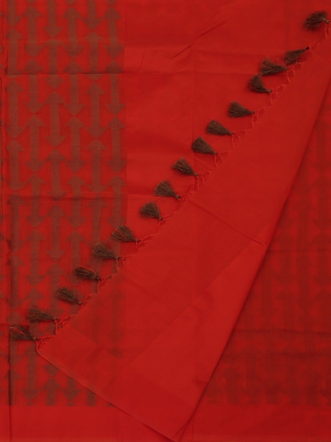 

Pothys Orange Woven Design Supernet Saree
