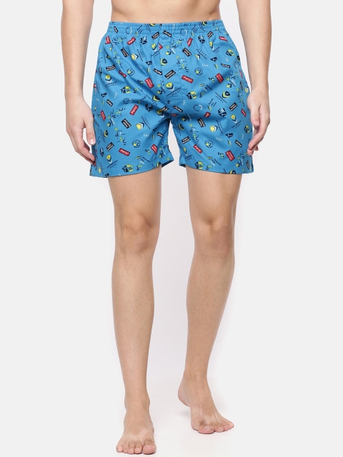 

Cross Court Men Blue Printed Pure Cotton Boxers CCBX206