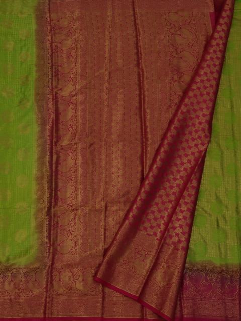 

Pothys Green & Pink Jute Silk Woven Design Saree