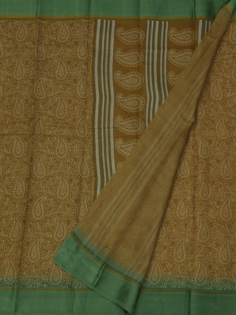 

Pothys Khaki Brown & White Jute Silk Printed Saree