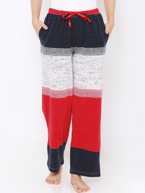 

Heart 2 Heart Women Blue & Red Colourblocked Lounge Pants
