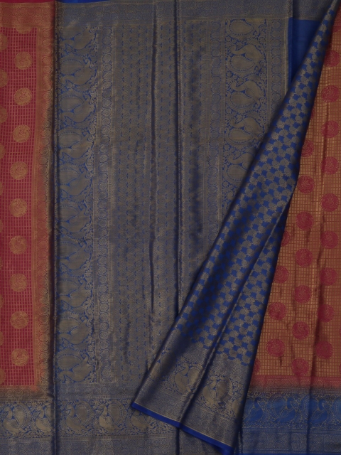 

Pothys Pink & Blue Jute Silk Woven Design Saree