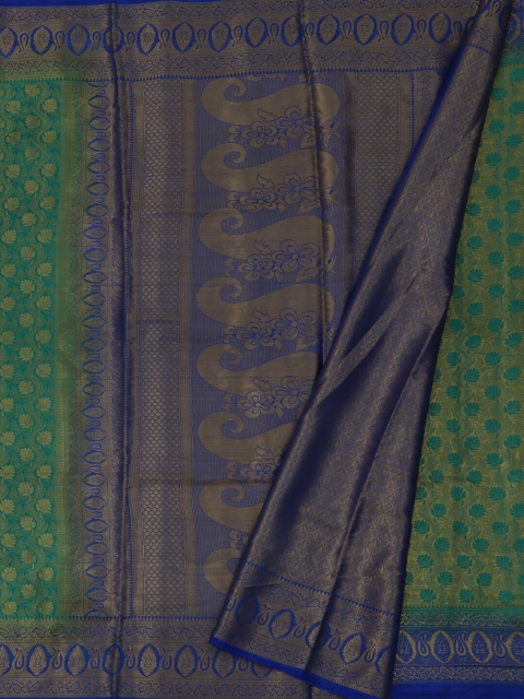 

Pothys Green & Blue Jute Silk Woven Design Saree