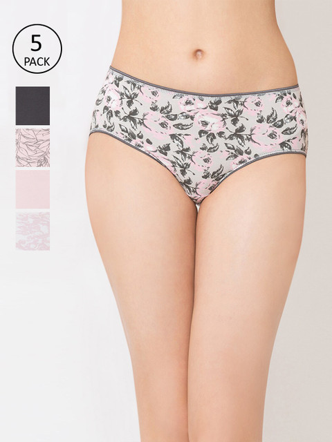 

Juliet Women Pack of 5 Hipster Briefs 060001600013333, Grey