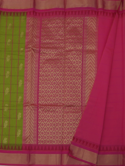 

Pothys Green & Pink Silk Cotton Woven Design Saree