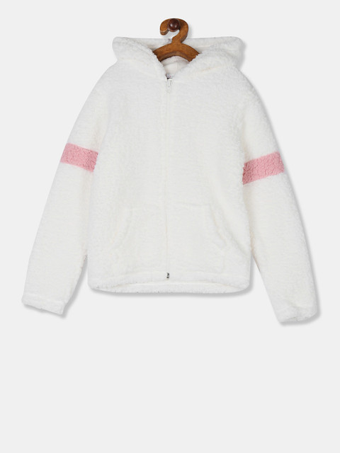 

The Childrens Place Girls White Striped Tailored Jacket