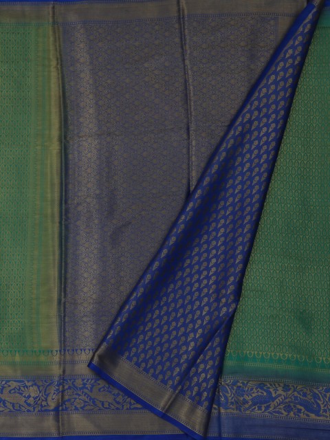 

Pothys Green & Blue Jute Silk Woven Design Saree