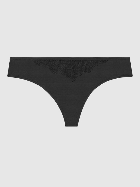 

La Senza Women Black Solid Remix Ultra Soft Thongs 11151716-03YZ