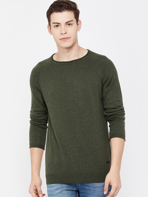 

Bossini Men Olive Green Solid Pullover Sweater