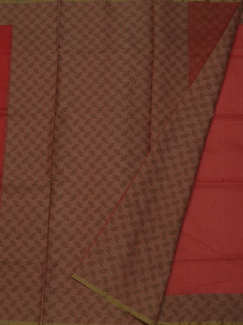 

Pothys Red & Gold-Coloured Jute Manipuri Cotton Printed Saree