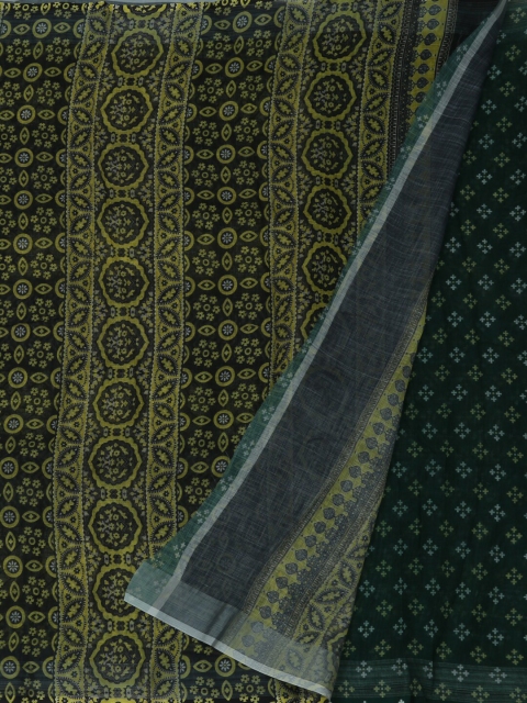 

Pothys Green & Grey Pure Linen Printed Saree
