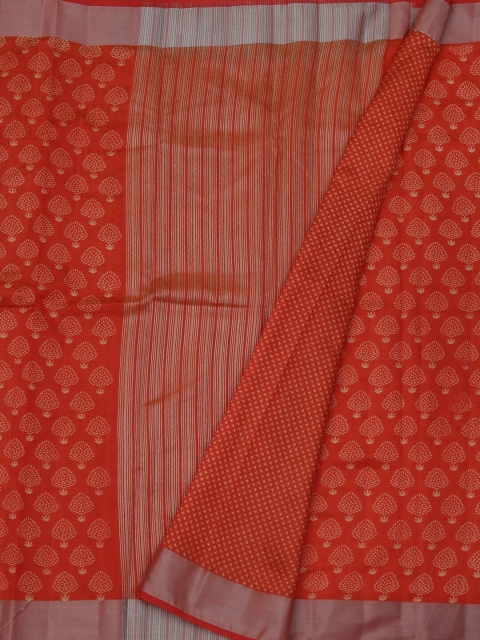 

Pothys Orange Woven Design Jute Silk Saree