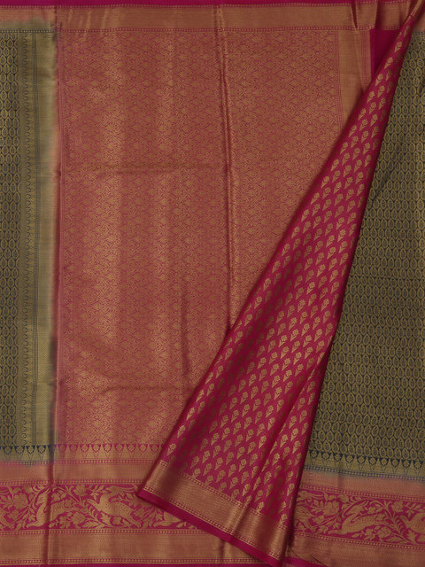 

Pothys Navy Blue & Magenta Jute Silk Woven Design Saree