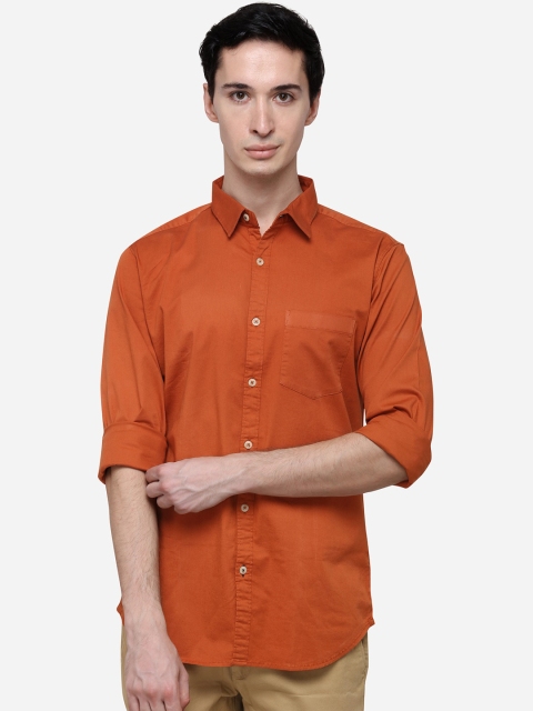 

JADE BLUE Men Rust Slim Fit Solid Casual Shirt