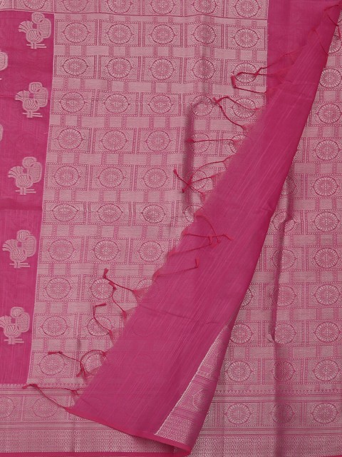 

Pothys Pink & Off-White Cotton Blend Woven Design Saree