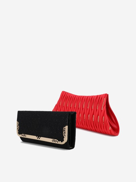 

Element Cart Set Of 2 Red & Black Embellished Clutch