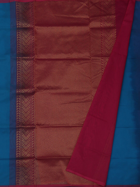 

Pothys Blue & Pink Silk Cotton Woven Design Saree