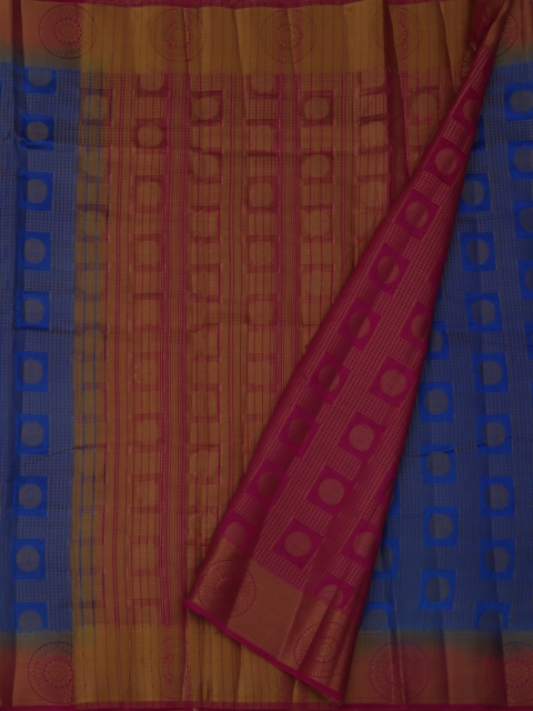 

Pothys Blue & Pink Jute Silk Woven Design Saree