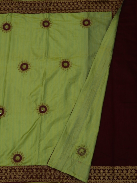 

Pothys Green Embroidered Poly Silk Saree
