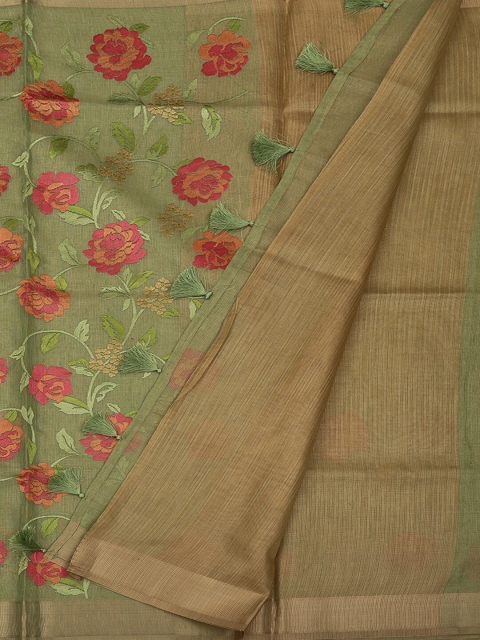 

Pothys Green & Pink Art Silk Woven Design Saree